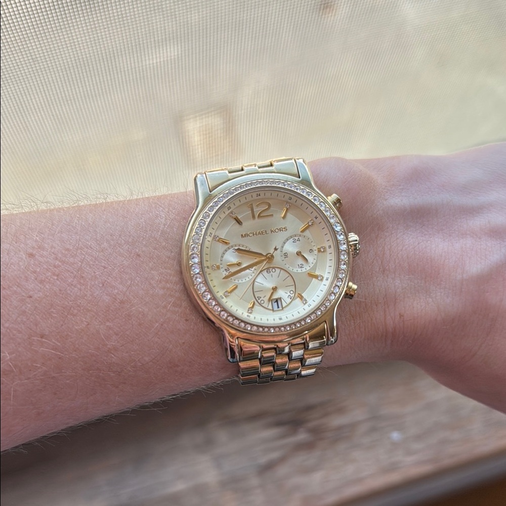 Michael Kors Gold Women's Watch with Crystals